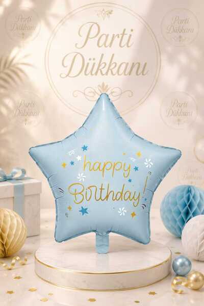 Parti Dükkanı بالون من الفويل باللون الأزرق الفاتح بتصميم نجمة عيد ميلاد سعيد...
