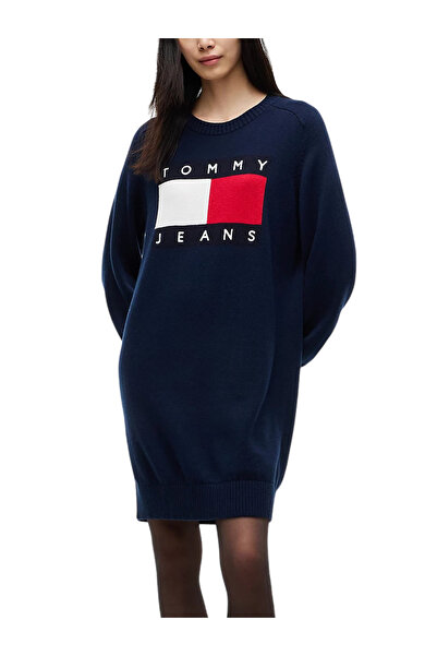 Tommy Hilfiger Γυναικείο Πλεκτό Φόρεμα Navy Μπλε Tommy Jeans DW0DW23315-C1G