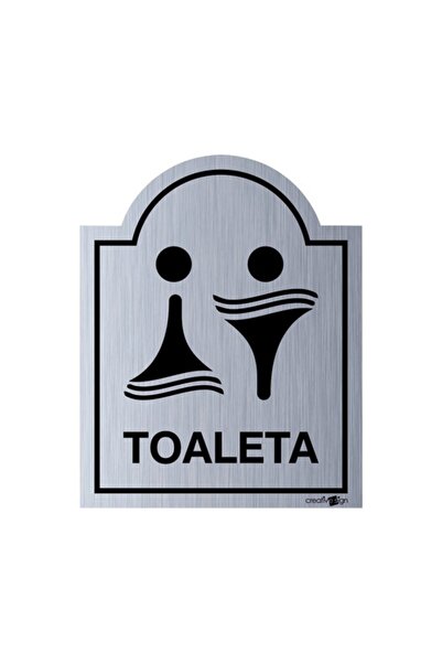 OEM Indicator semnalizare „Toaletă mixtă”, material plastic ABS argintiu