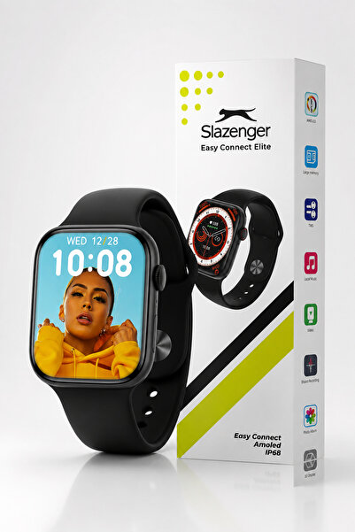 Slazenger Easy Connect Elite Siyah Akıllı Saat AMOLED Ekran IP68