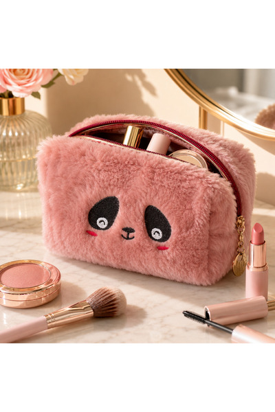 nnevora Plush Pen Holder and Makeup Bag Zippered Multi-Purpose Organizer Bag ...
