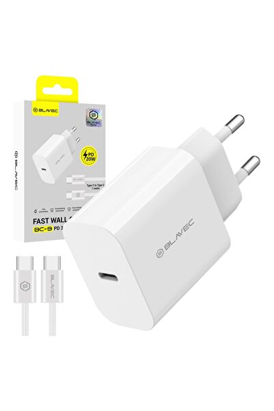 Blavec Φορτιστής τοίχου BC-9 Τύπου C - PD 20W 3A με καλώδιο Type C σε Type C ...
