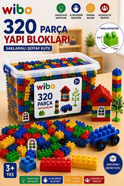 Oyuncak Fabrikası 320 Pieces Large Size Building Blocks with Accessories Pvc ...