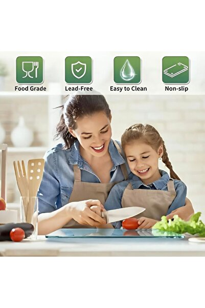 MODERN Seelenruhe Tempered Glass Cutting Board for Kitchen Counter, 12x16 inc...
