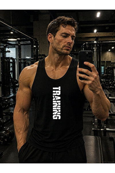 cesita Gym Dumbbell Printed Men's Gym Fitness Athlete Tank Top