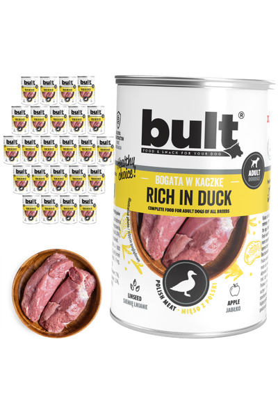 Bult Hrană umedă completă pentru câini, bogată în rață, la conservă, 24x400g
