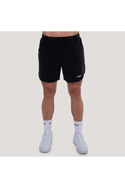 GymBeam Pantaloni scurți negri spălați Persistence XXL