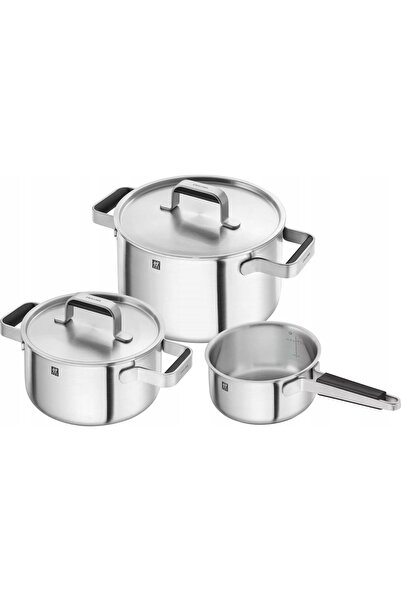 ZWILLING Set de 3 vase din silicon Stay-Cool argintii