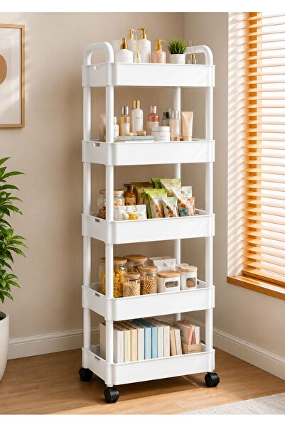 TSUMAB 5-Tier Slim Rolling Storage Rack with Wheels – Multipurpose Mobile Org...