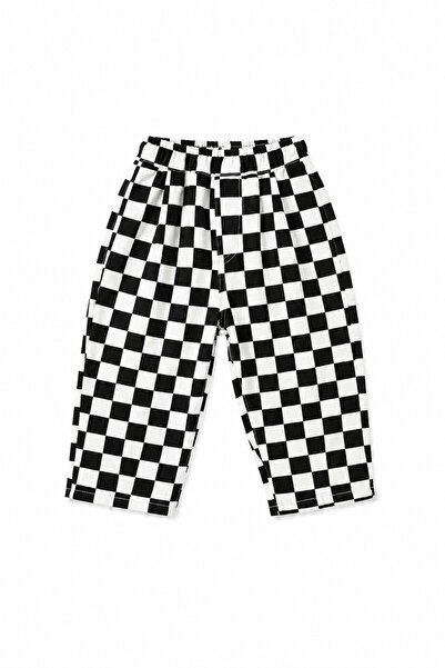 the Littles Kids Black and White Checkered Patterned Balloon Model Boys' Cott...
