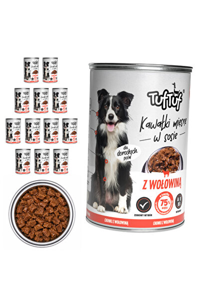 Tuf Tuf TufTuf hrană umedă completă pentru câini cu vită, conservă 12x415g bu...