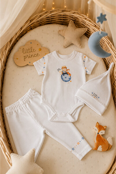 BABYLİM The Little Prince Organic Printed Short Sleeve Snap Fastener Bodysuit...