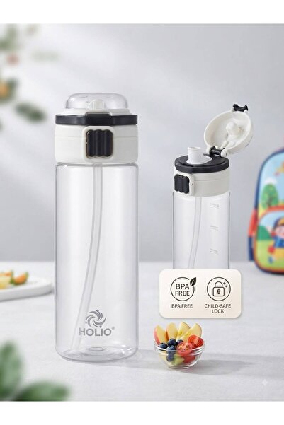 tüftürük 600 ml New Solid Color Tritan Flask With/Without Straw and Handle