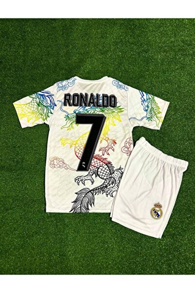 Lion Spor Real Madrid Ronaldo 7 Dragon Çocuk Futbol Forması Beyaz
