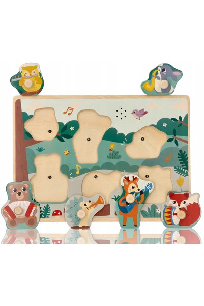 NO BRAND Puzzle din lemn cu instrumente muzicale, puzzle sonor pentru copii m...
