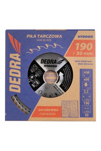 dedra Pânză de ferăstrău circular pentru lemn 190x30mm 60 dinți