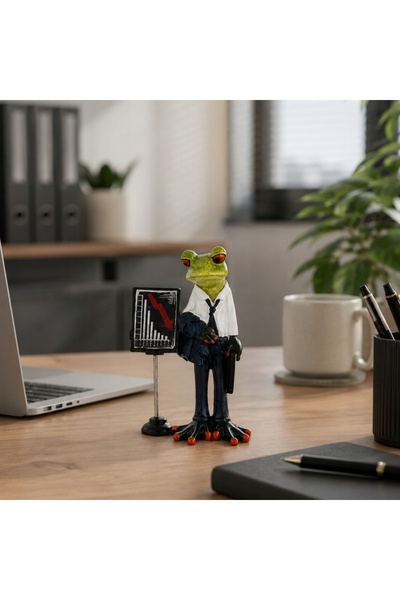 NO BRAND Figurină broască, decorațiune cameră, cadou, sculptură, verde, amuzant