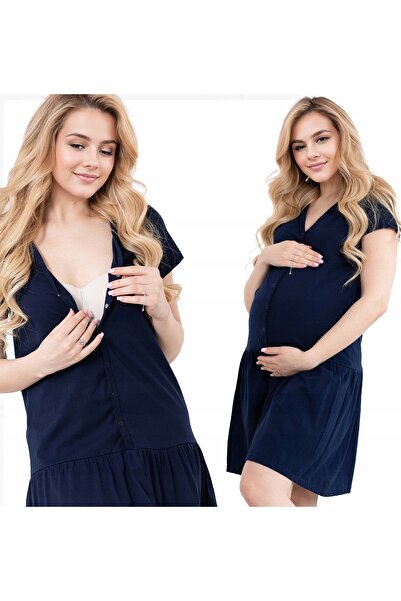 NO BRAND FORMOMMY TRICOU DE SARCINĂ ȘI ALĂPTARE CU VOLAN, MARO ÎNCHIS, M