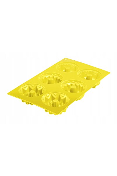 NO BRAND Westmark, formă de silicon pentru copt 6 brioșe Trio, galben, 3017227Y