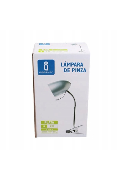 NO BRAND Lampă de birou cu clemă, argintie, cu suport