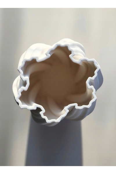 NO BRAND Mensa Home Vază Retorta 30x24 cm 3D albă