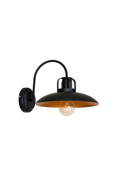NO BRAND Aplică de perete din metal negru, stil industrial, E27