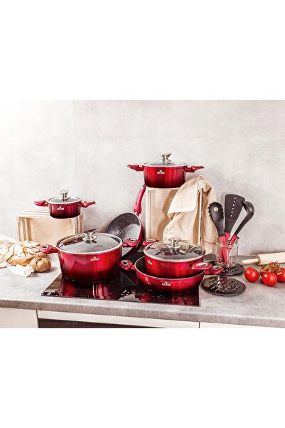 NO BRAND Set de oale zilner Burgundy 21 el.