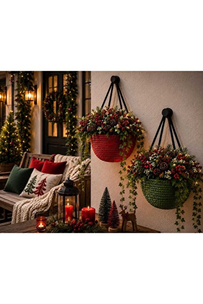 Hediyeninellitonu Wicker Flower Pot Handmade Wicker Flower Pot Set of Two Min...