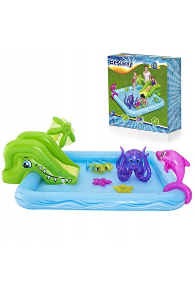 BESTWAY Parc acvatic pentru copii, piscină gonflabilă, tobogan cu fântână + j...