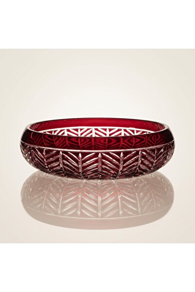 AKDEN STORE Crystal Cut Handcrafted Premium Glass Bowl - Presentation Bowl 28cm