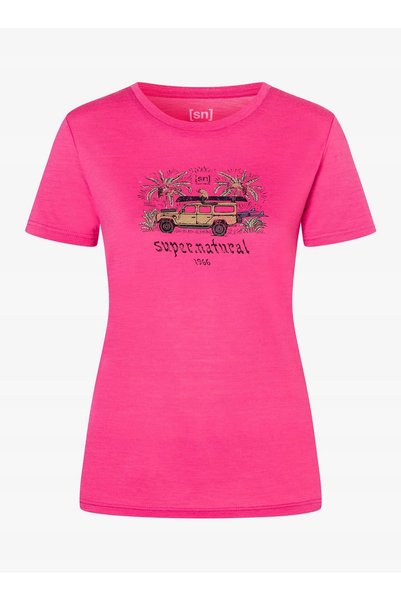 NO BRAND Tricou de damă Super. Tricou Tropicar - roz trandafiriu/diverse XS