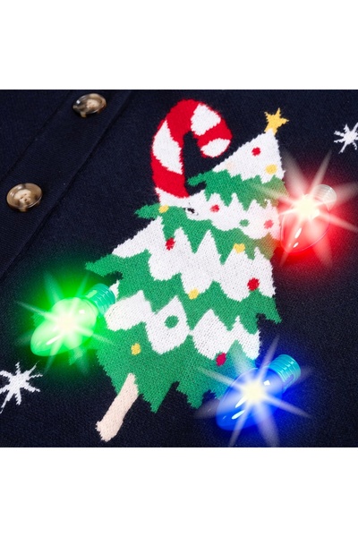 NO BRAND Pulover de Crăciun pentru femei, cu ren Rudolf, pulover urât cu lumini.