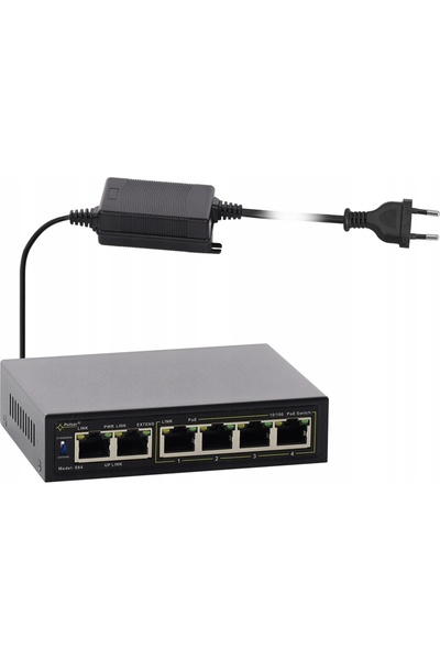 Pulsar Switch PoE cu 6 porturi S64-40W pentru 4 camere IP