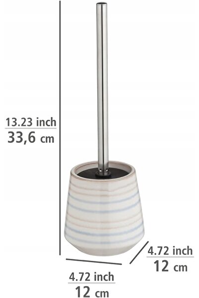 Wenko 2X Set de perii de toaletă Navalon, ceramică cu dungi