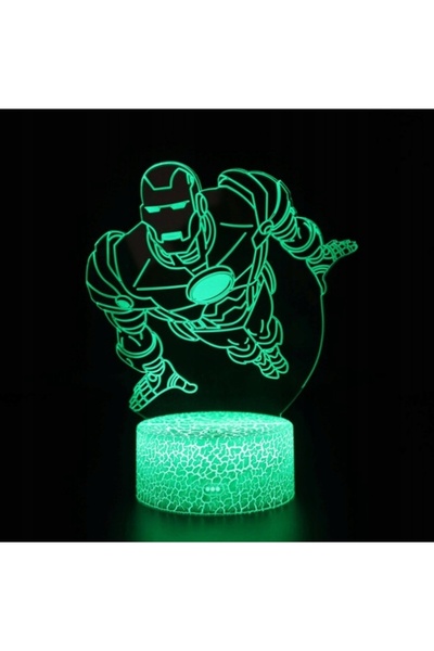 NO BRAND IRON MAN TONY STARK LAMPĂ LED 3D 16 CULORI + TELECOMANDĂ USB