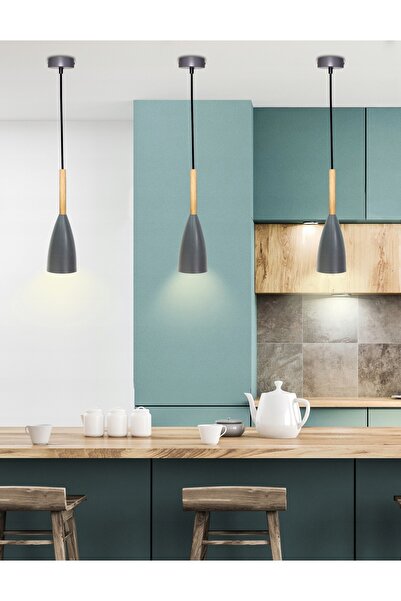 NO BRAND Candellux TROSA Lampă suspendată E27 40W Gri - Lemn Reglabilă