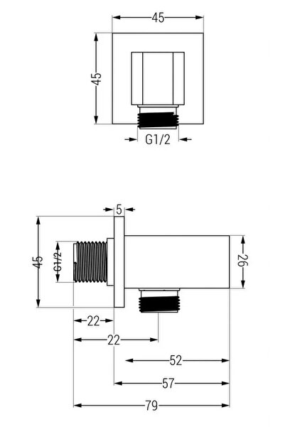Mexen Conector cub, consolă unghiulară, alamă aurie