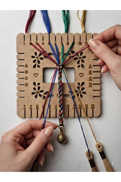 Mu Art Ahşap Ahşap Kumihimo Japon Örgü Disk Tezgahı - Lazer Kesim Ham MDF Bil...