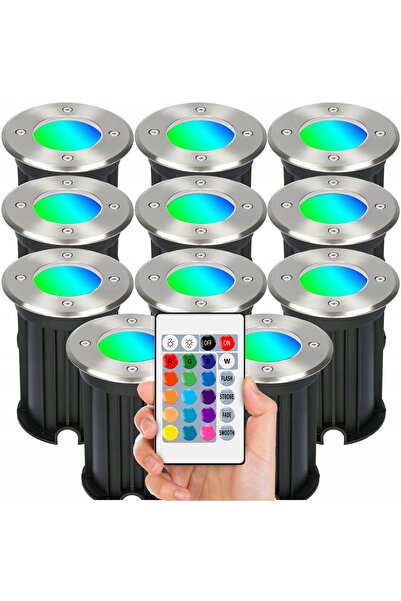 NO BRAND 11x LAMPĂ LED DE GRĂDINĂ ÎNCASTRATĂ ÎN TROTUAR ȘI ALEE SET CU BEC