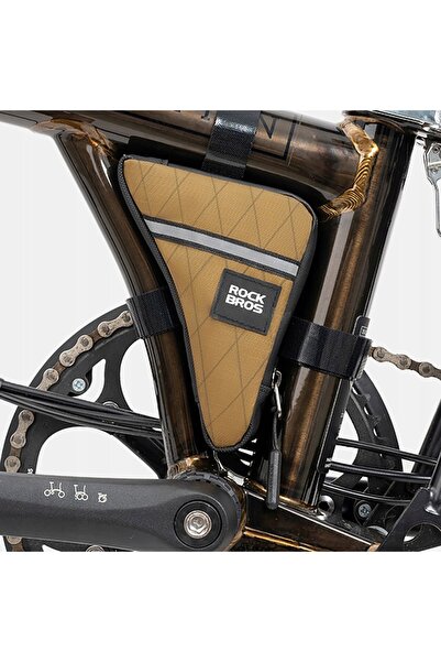 ROCKBROS Geantă triunghiulară de 0,3l pentru cadru de bicicletă - maro