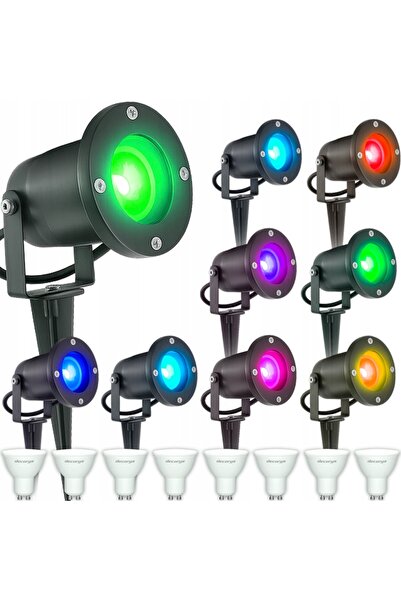 NO BRAND 8x REFLECTOR LED HALOGEN DE GRĂDINĂ PROIECTOR ADEZIV + BEC GU10
