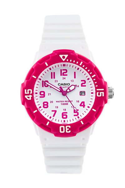 Casio Ceas de fete roz-alb LRW-200H-4B, cu dată, WR100, ușor