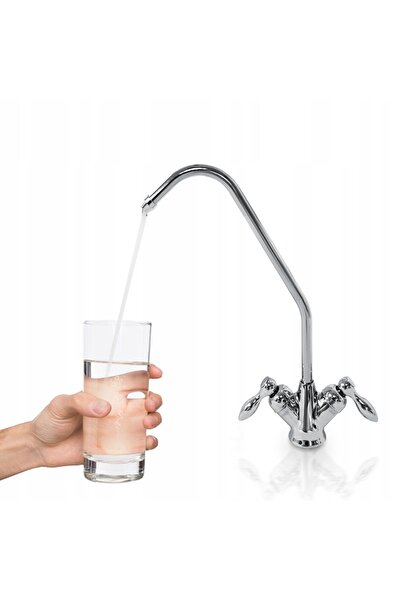 NO BRAND Duza de robinet cu baterie pentru filtru de apa prin osmoza, argintie