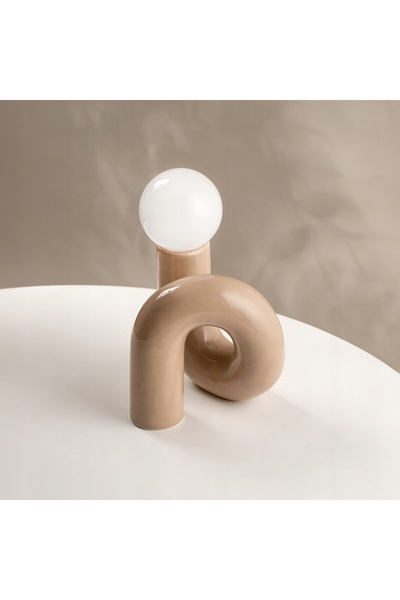 NO BRAND Lampă LED TWIST curbată bej 15x15x22 cm HOMLA