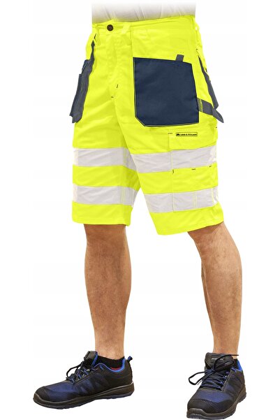 NO BRAND Pantaloni scurți de lucru, reflectorizanți, de avertizare, de sigura...