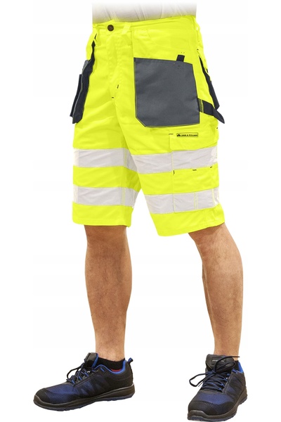 NO BRAND Pantaloni scurți de lucru, reflectorizanți, de avertizare, de sigura...