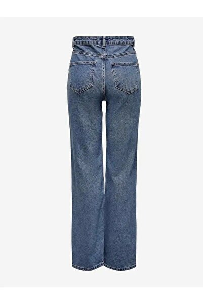 ONLY Pantaloni de damă, blugi albaștri, cu picior larg, talie înaltă, 28/32