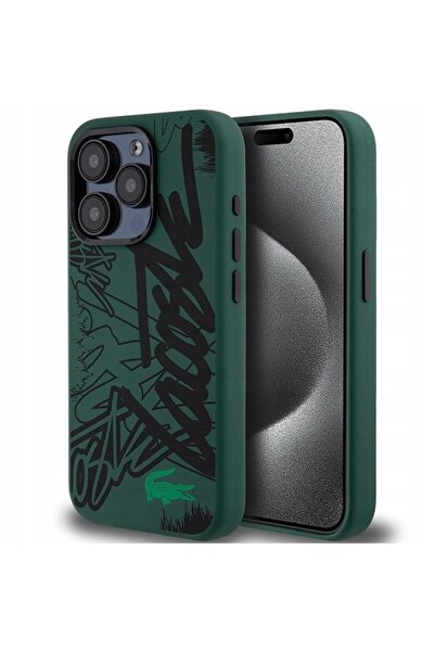 Apple Lacoste LCHCP15XGRAK iPhone 15 Pro Max 6.7 " husă neagră din silicon cu...