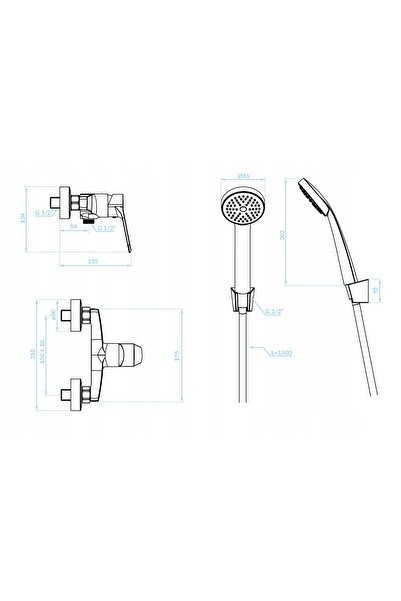 NO BRAND Dozator de perete cu pulverizator, negru, ATEZ Kuchinox