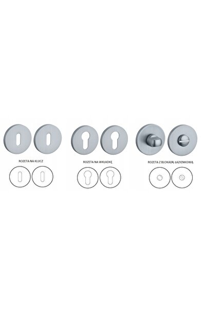 NO BRAND ENGER Rozetă STILE R SLIM 7MM PSC - crom satinat WC 4x4 rotund